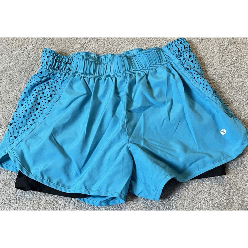 Lot Of 2 Womens Shorts Sz S/M HYFVE Xersion Chino Running Brown Blue Athleisure - Picture 6 of 15